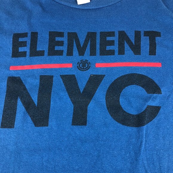 Vintage Element Skateboards Shirt Men's Large Blue Faded NYC New York City Logo - Picture 2 of 9